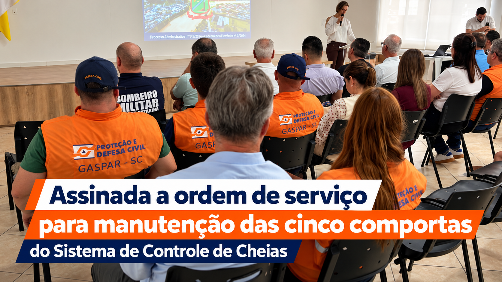 Assinada a ordem de serviço para manutenção das cinco comportas do Sistema de Controle de Cheias